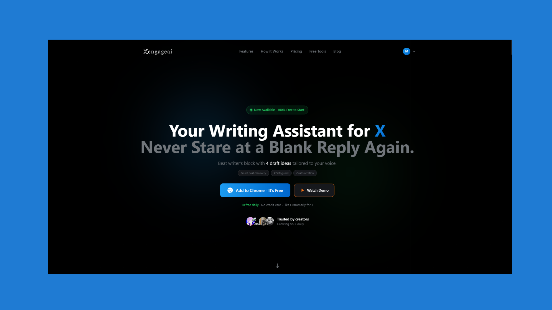 xEngageAI: The AI Growth Co-Pilot for Content Creators screenshot 1